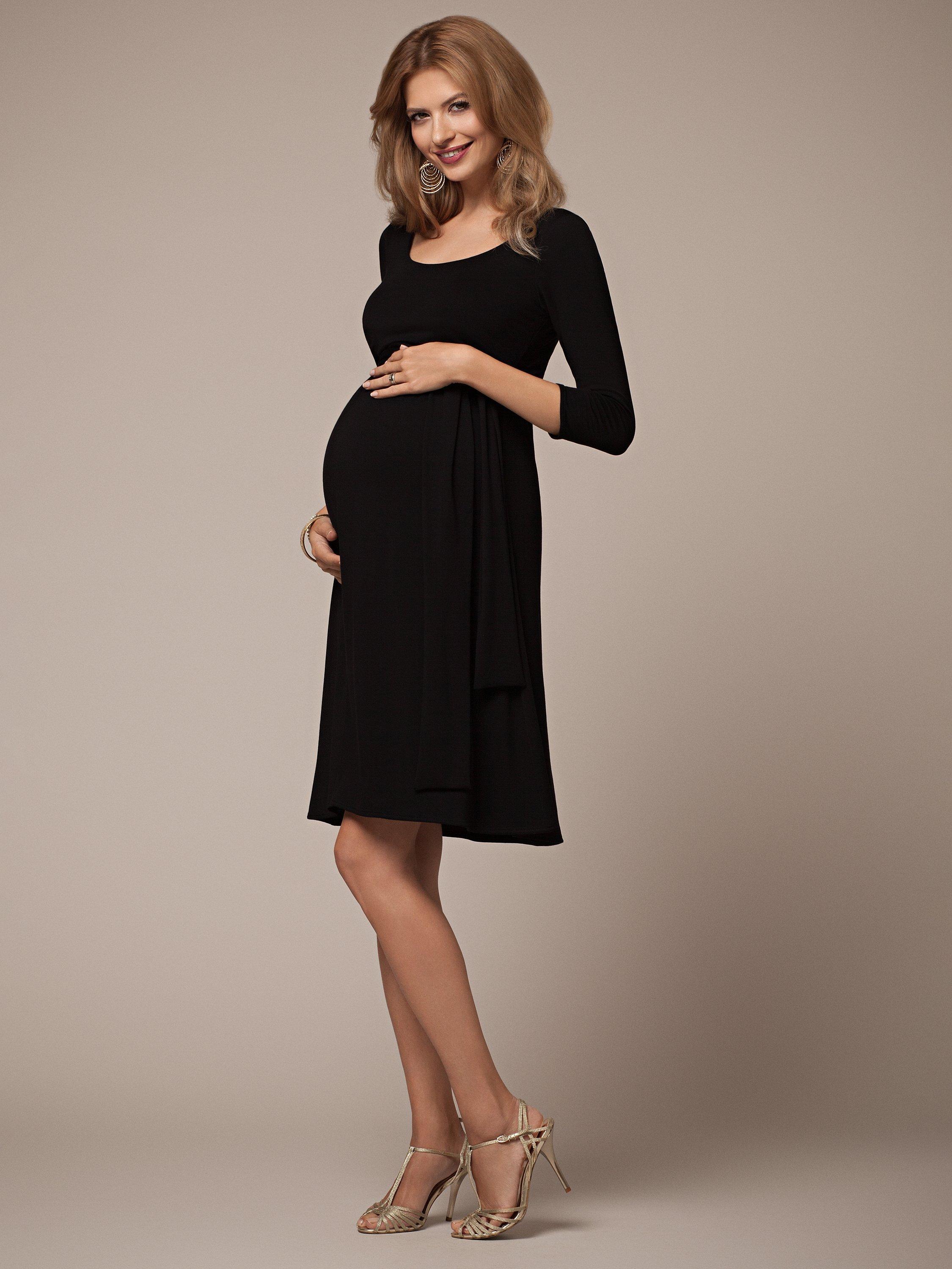 Product image 2 of 10, which shows Tiffany Rose Naomi Maternity & Nursing Dress, Black, 6-8
