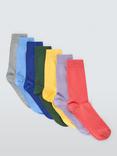 John Lewis Plain Socks, Pack of 7, Multi