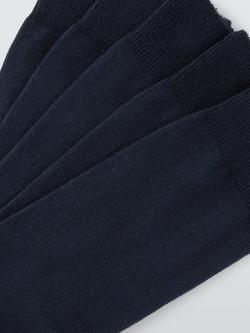 John Lewis Cotton Blend Socks, Pack of 5, Navy - view 2, Navy