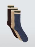 John Lewis Top Stripe Boot Socks, Pack of 3, Multi