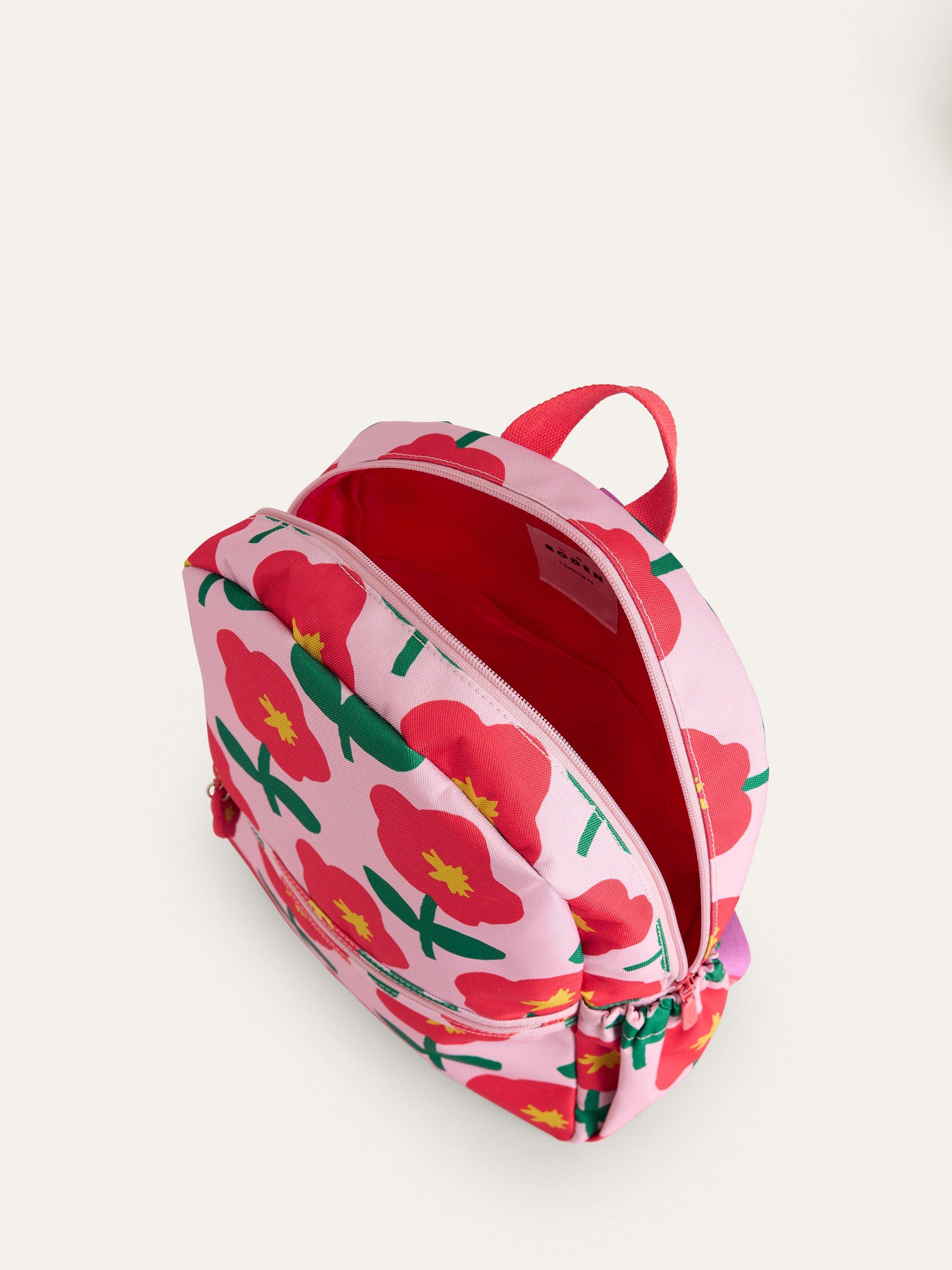 Mini Boden Kids Flower Print Backpack Pink