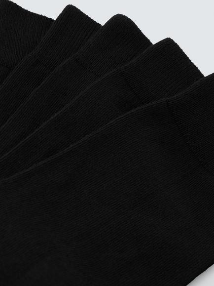 John Lewis Cotton Rich Socks, Pack of 5, Black - view 2, Black