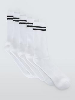John Lewis Top Stripe Socks, Pack of 5, Multi, Multi