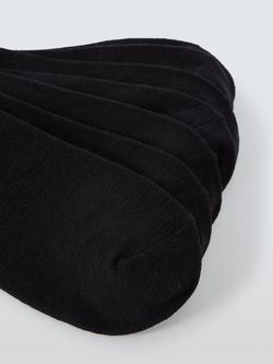 John Lewis Cotton Mix Trainer Socks, Pack of 7 - view 2, Black