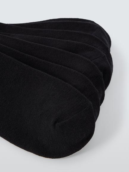 John Lewis Cotton Mix Trainer Socks, Pack of 7 - view 2, Black