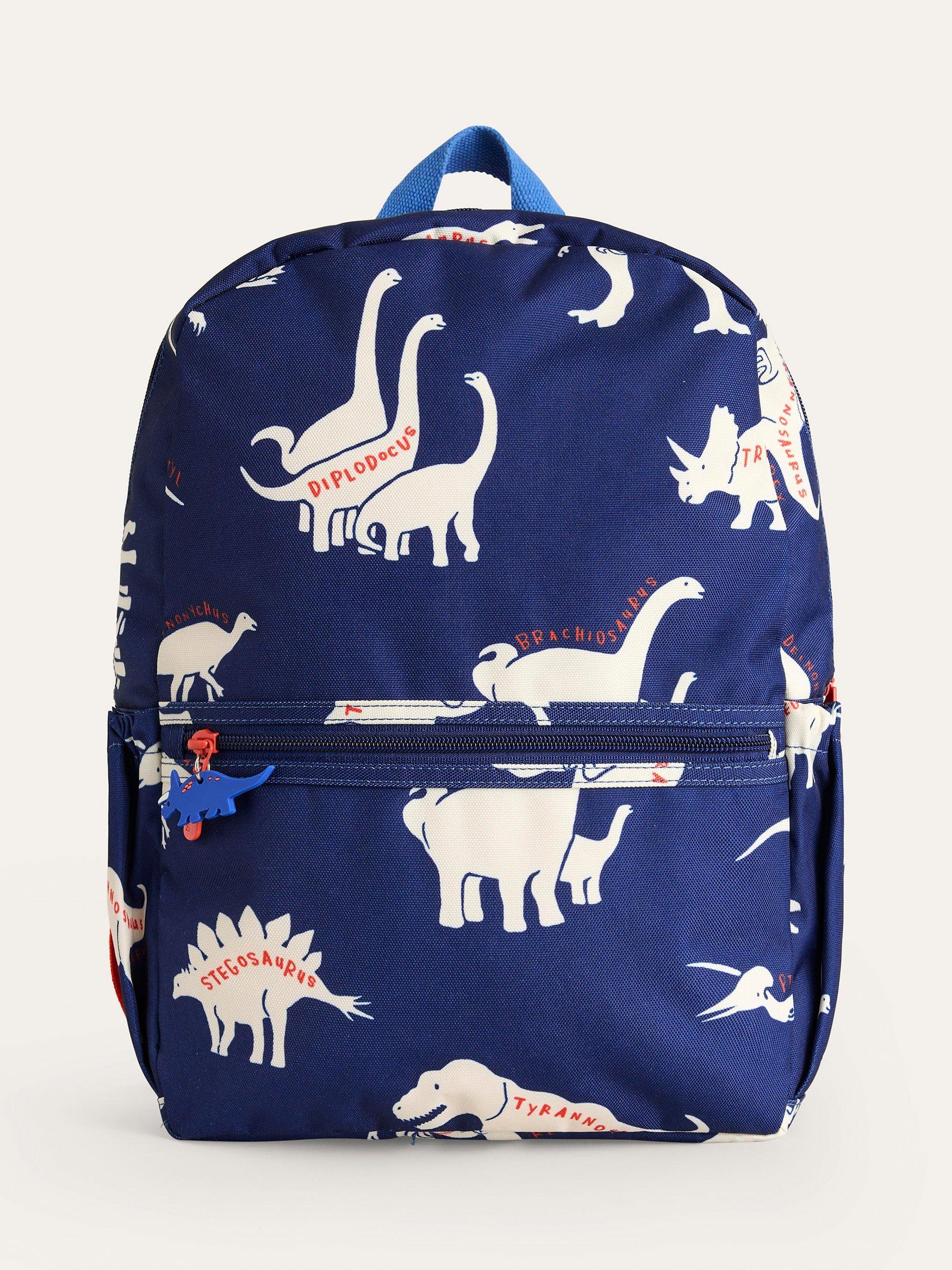 Mini Boden Kids Dinosaur Print Backpack Navy