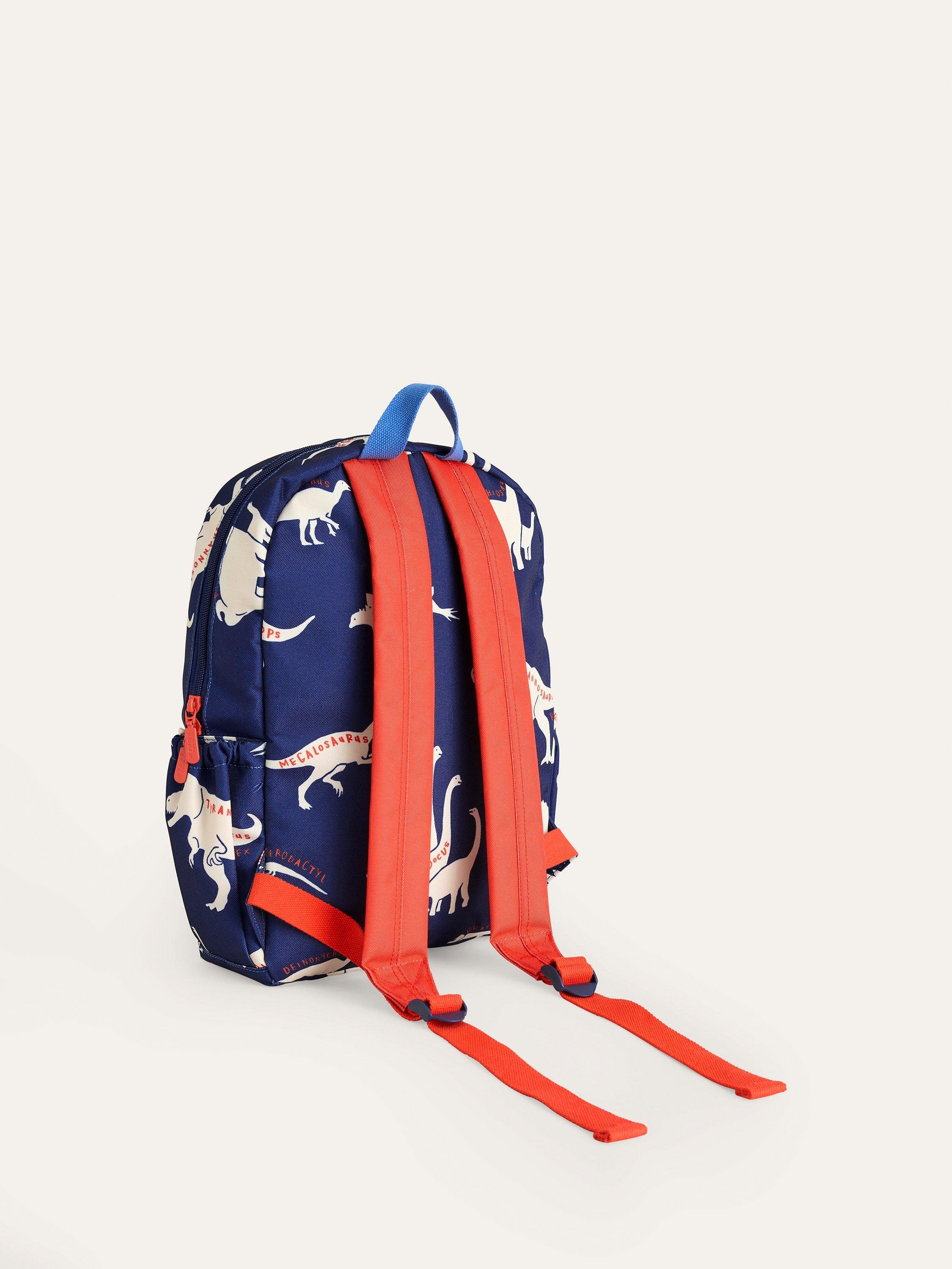 Mini Boden Kids Dinosaur Print Backpack Navy