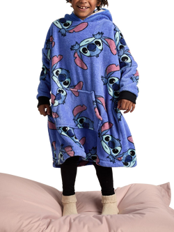 Brand Threads Kids' Stitch Hooded Blanket, Blue