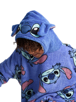 Brand Threads Kids' Stitch Hooded Blanket - view 2, Blue