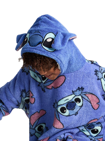 Brand Threads Kids' Stitch Hooded Blanket - view 2, Blue