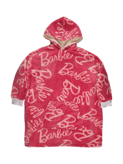 Brand Threads Kids' Barbie Hooded Blanket, Pink, Pink