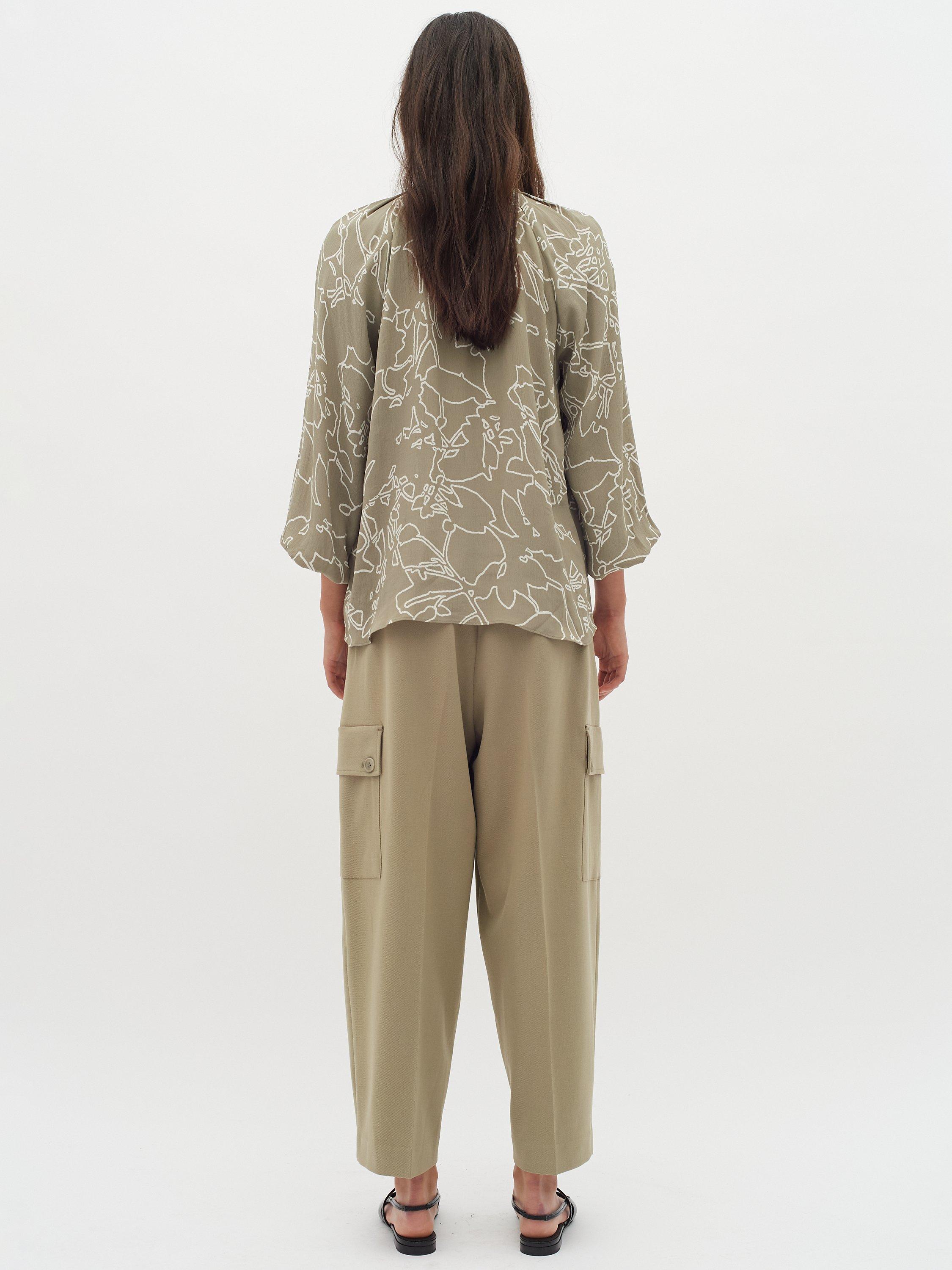 Product image 2 of 6, which shows InWear Baiti Print Blouse, Green/Natural, 10