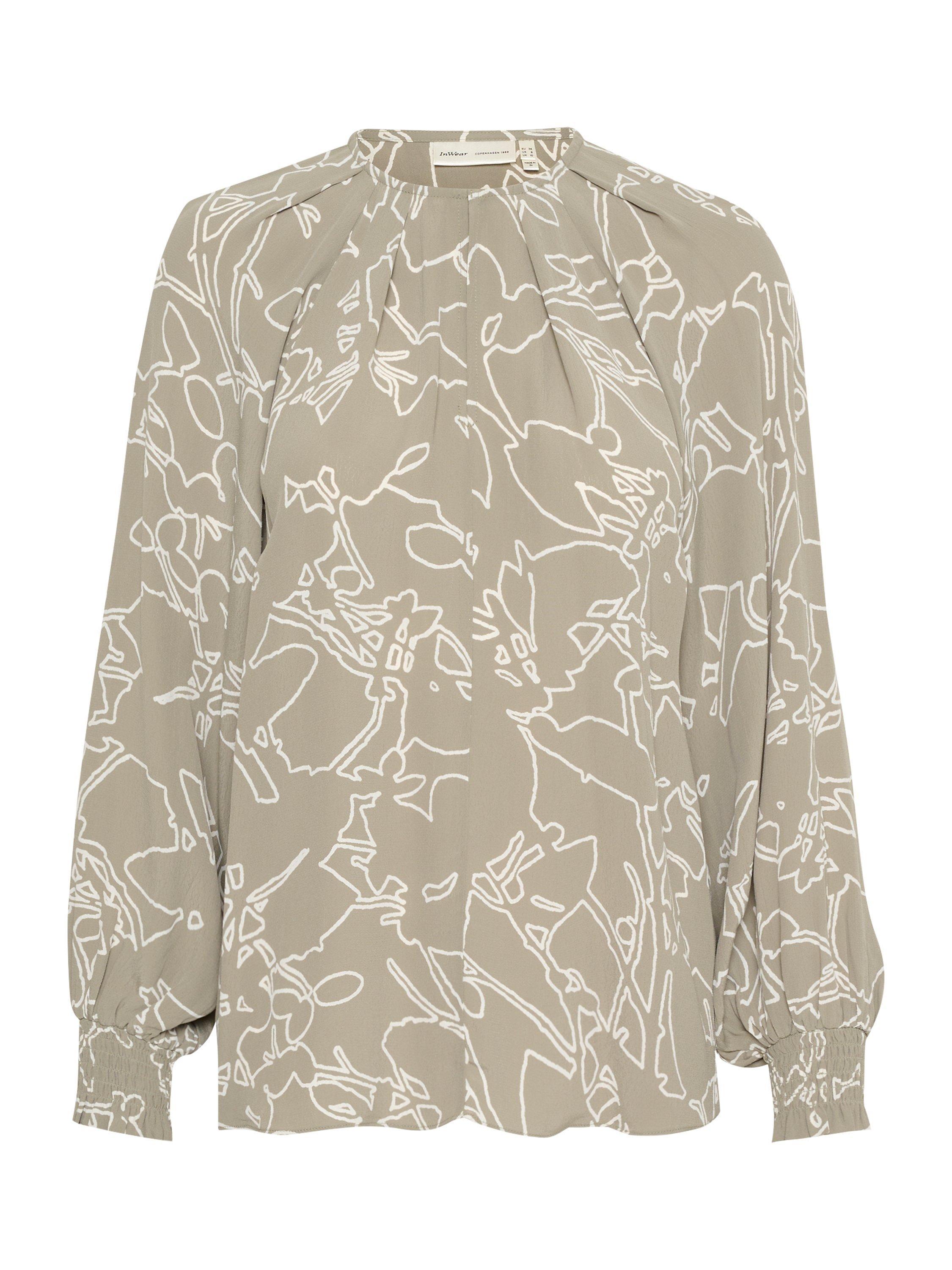 Product image 5 of 6, which shows InWear Baiti Print Blouse, Green/Natural, 10