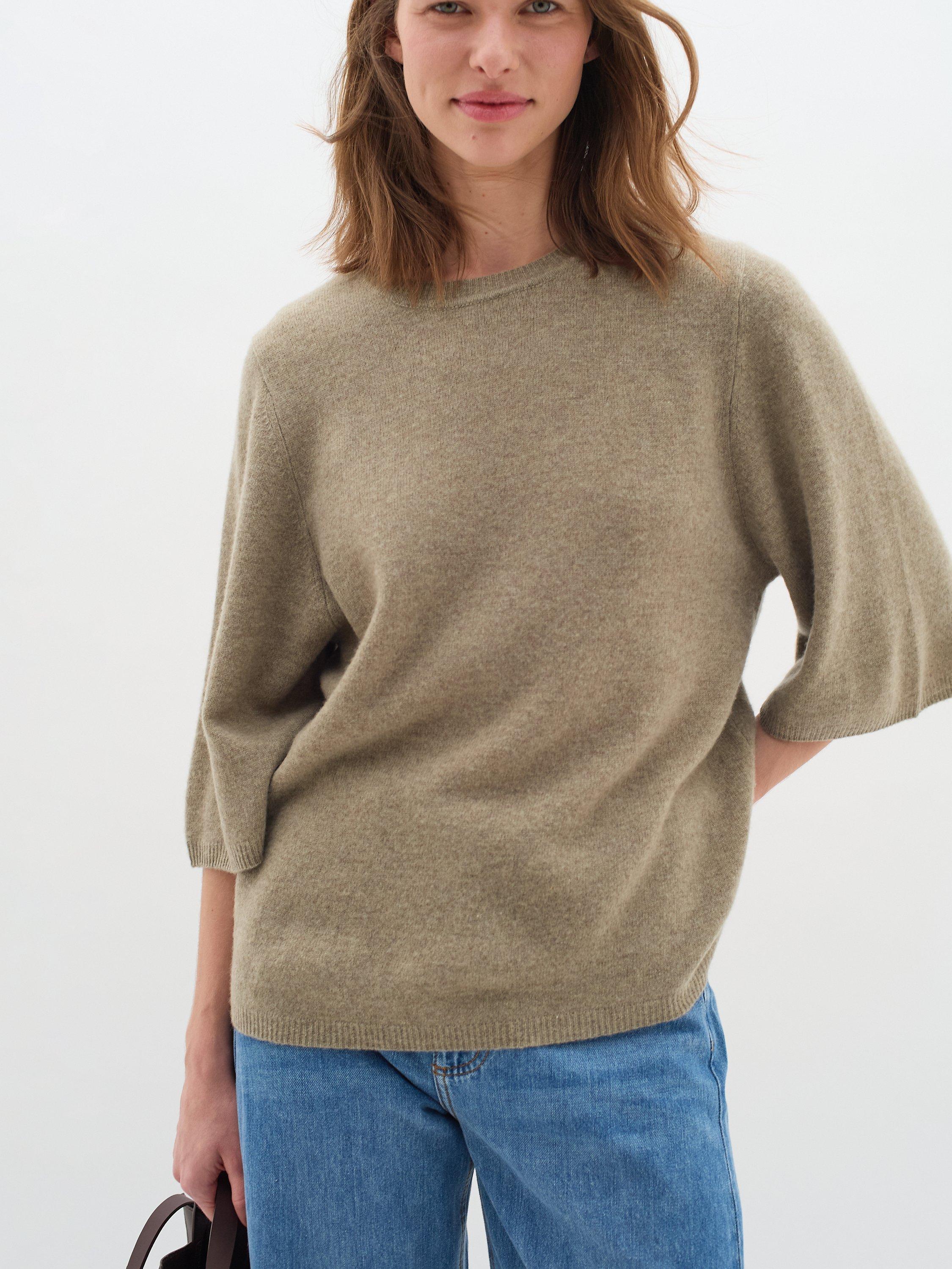 InWear Monika Wool Cashmere Blend Knit Top, Natural, XS