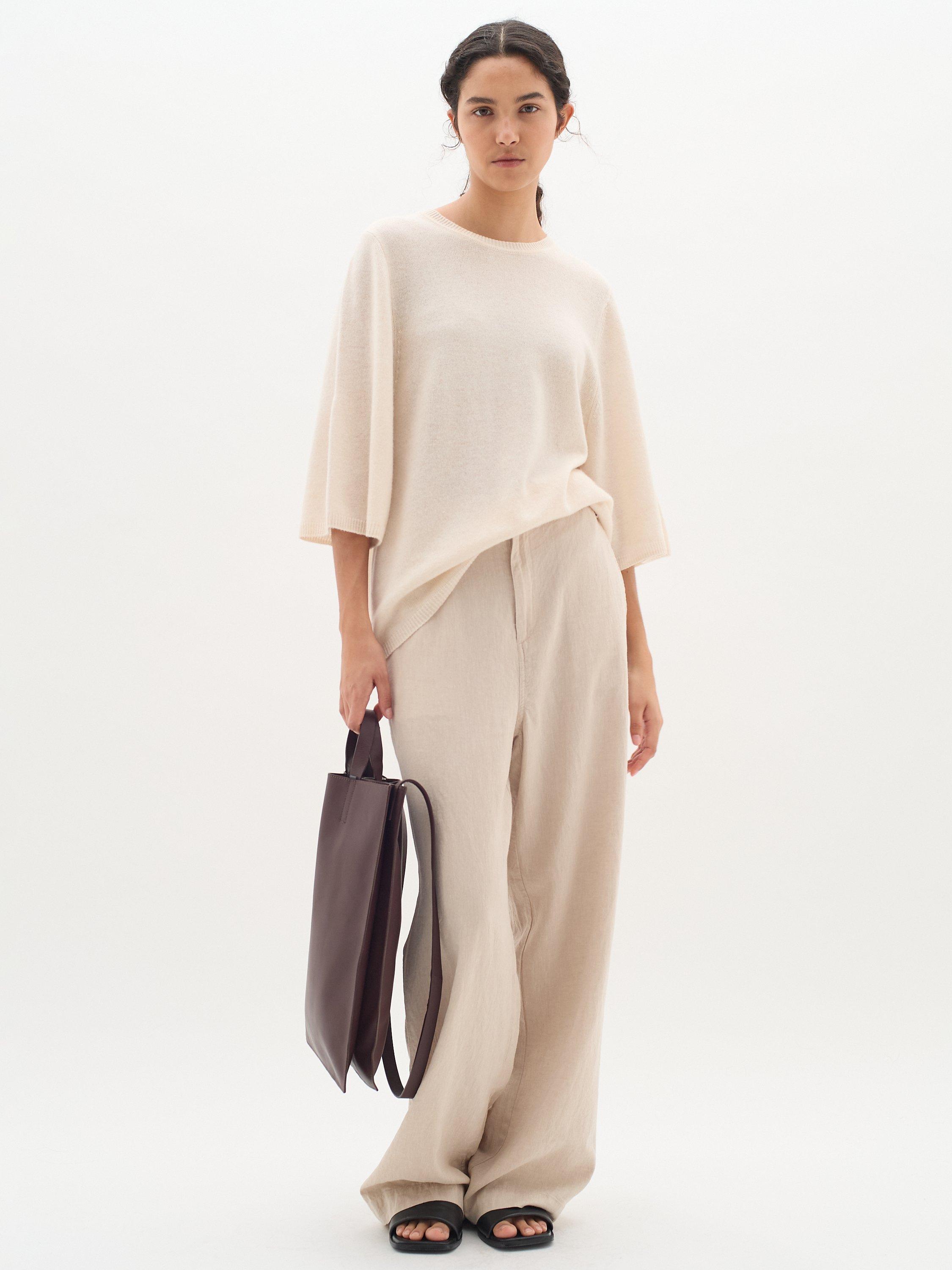 InWear Monika Wool Cashmere Blend Knit Top, White Melange, S