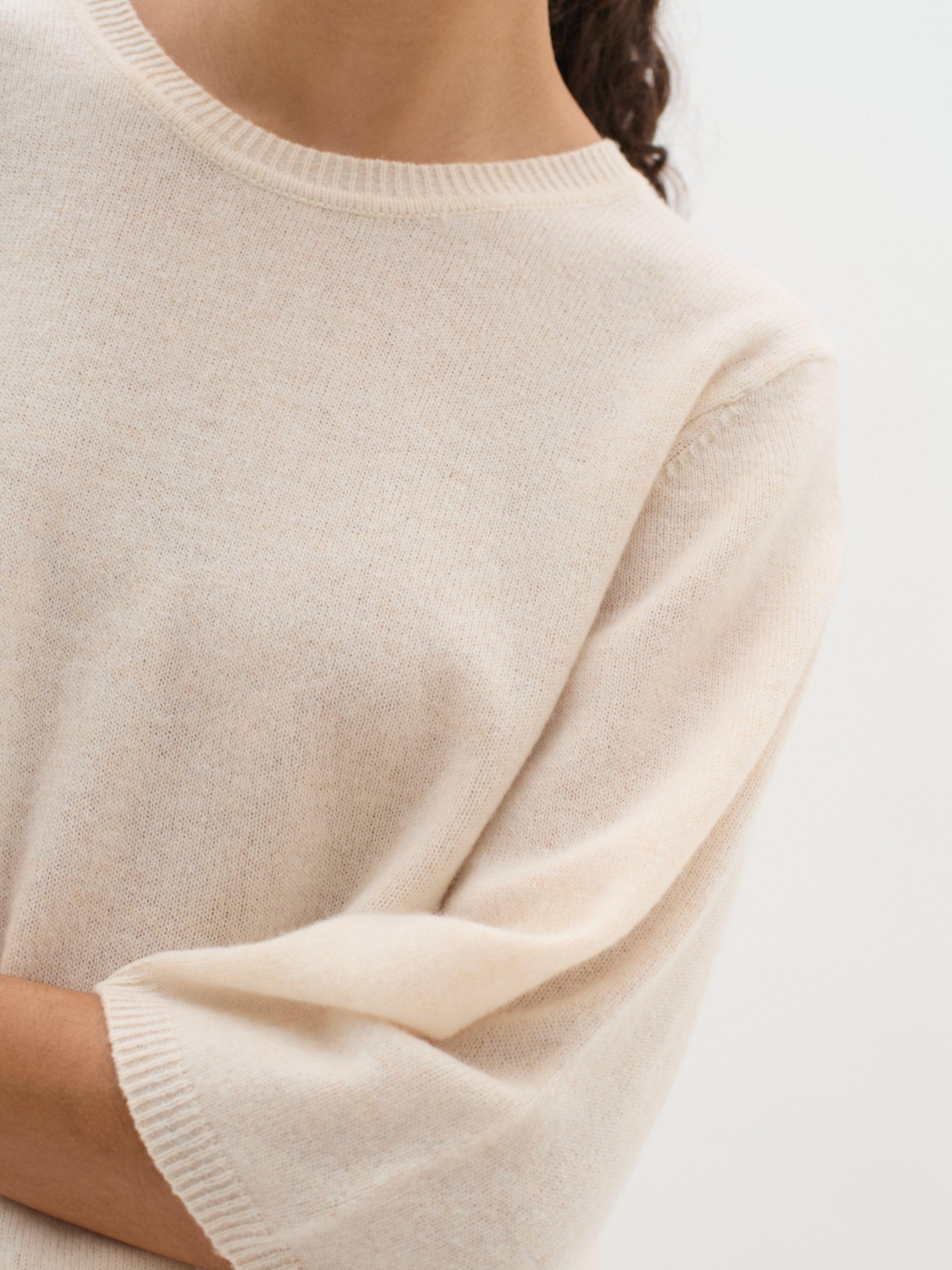 InWear Monika Wool Cashmere Blend Knit Top, White Melange, S