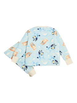 Brand Threads Kids' Bluey Fleece Pyjama Set, Blue - view 2, Blue