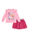 Brand Threads Kids' Pepper Pig Fairy Friends Top and Tutu Set, Pink