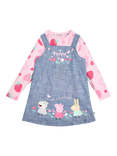 Peppa Pig Kids' Pinafore Set, Pink/Multi