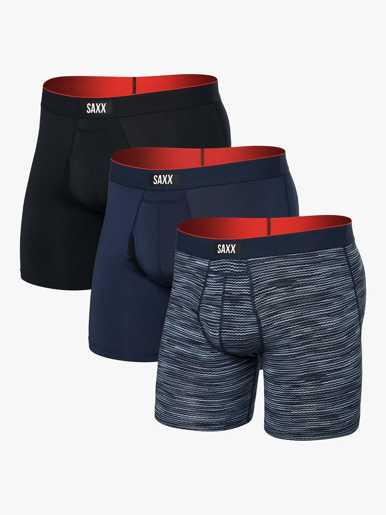 Product image 1 of 8, which shows SAXX Multi-Sports Mesh Trunks, Pack of 3, Black/Navy, XL