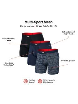 SAXX Multi-Sports Mesh Trunks, Pack of 3, Black/Navy - view 2, Black/Navy