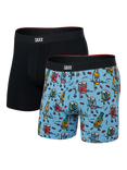 SAXX Beer Print & Plain Vibe Xtra Trunks, Pack of 2, Black Multi