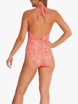 NAIA Beach Goldie Halter Neck Swimsuit, Sunkissed Coral - view 2, Sunkissed Coral