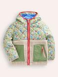 Mini Boden Kids' Borg & Floral Mix Jacket, Multi