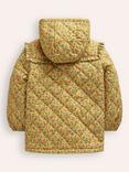 Mini Boden Kids' Quilted Floral Jacket, Yellow