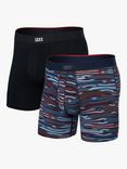 SAXX Terrain Print & Plain Vibe Xtra Trunks, Pack of 2, Black/Multi