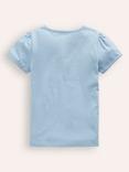 Mini Boden Kids' Cotton Horse Embroidered T-Shirt, Blue