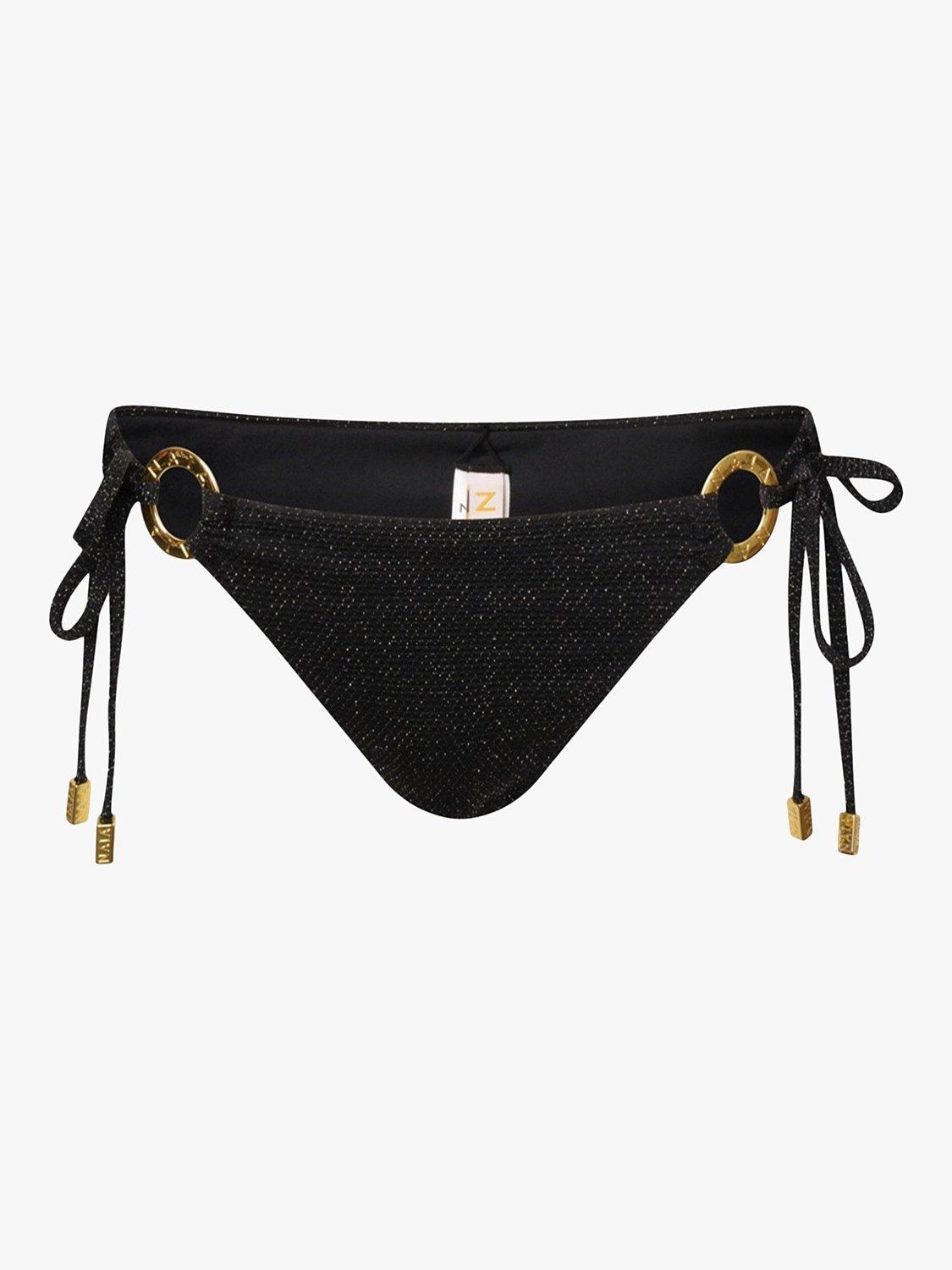 Product image 7 of 9, which shows NAIA Beach Ursula Weave Bikini Bottoms, Black, 16