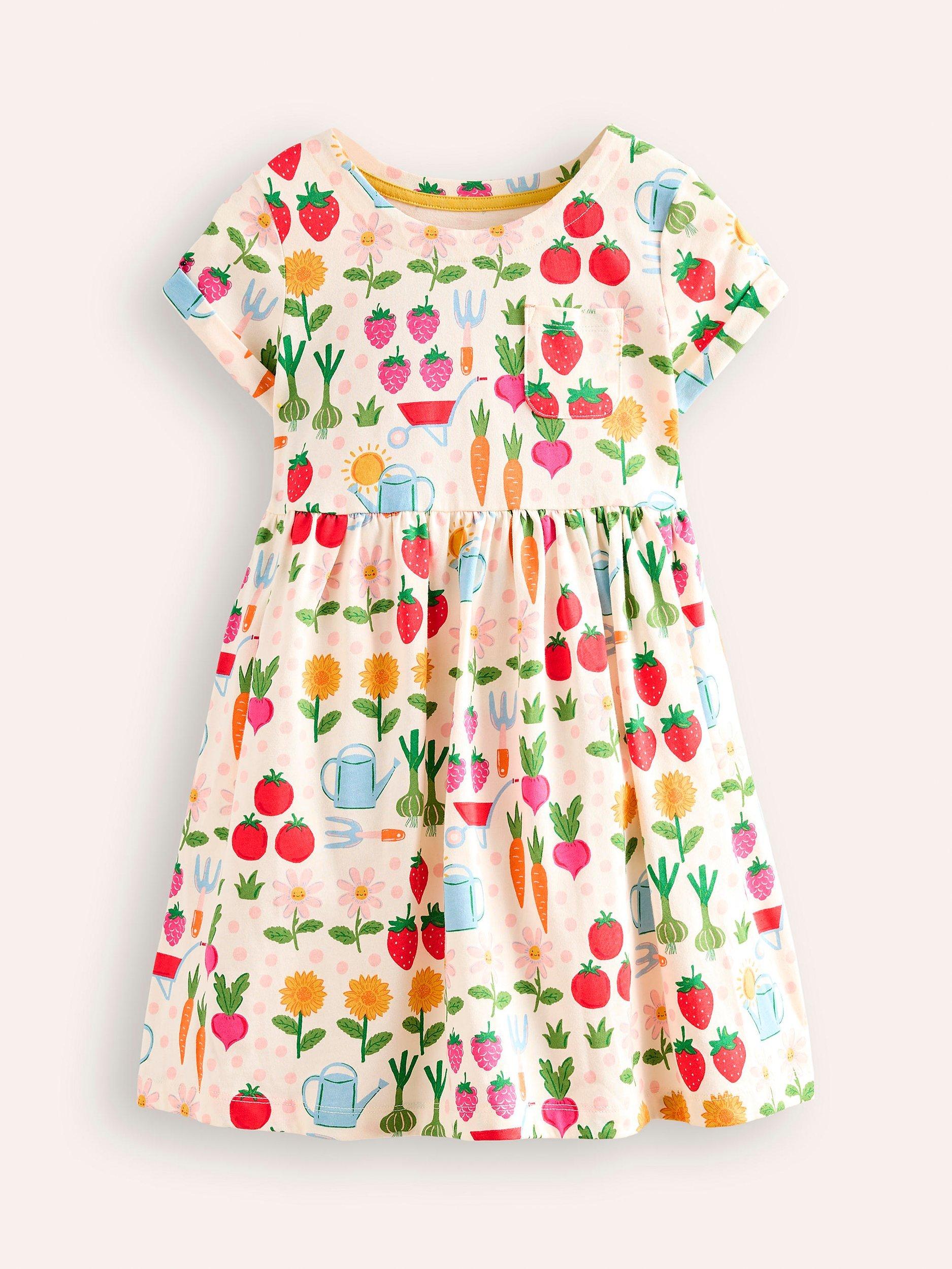 Mini Boden Kids' Cotton Printed Dress, Multi