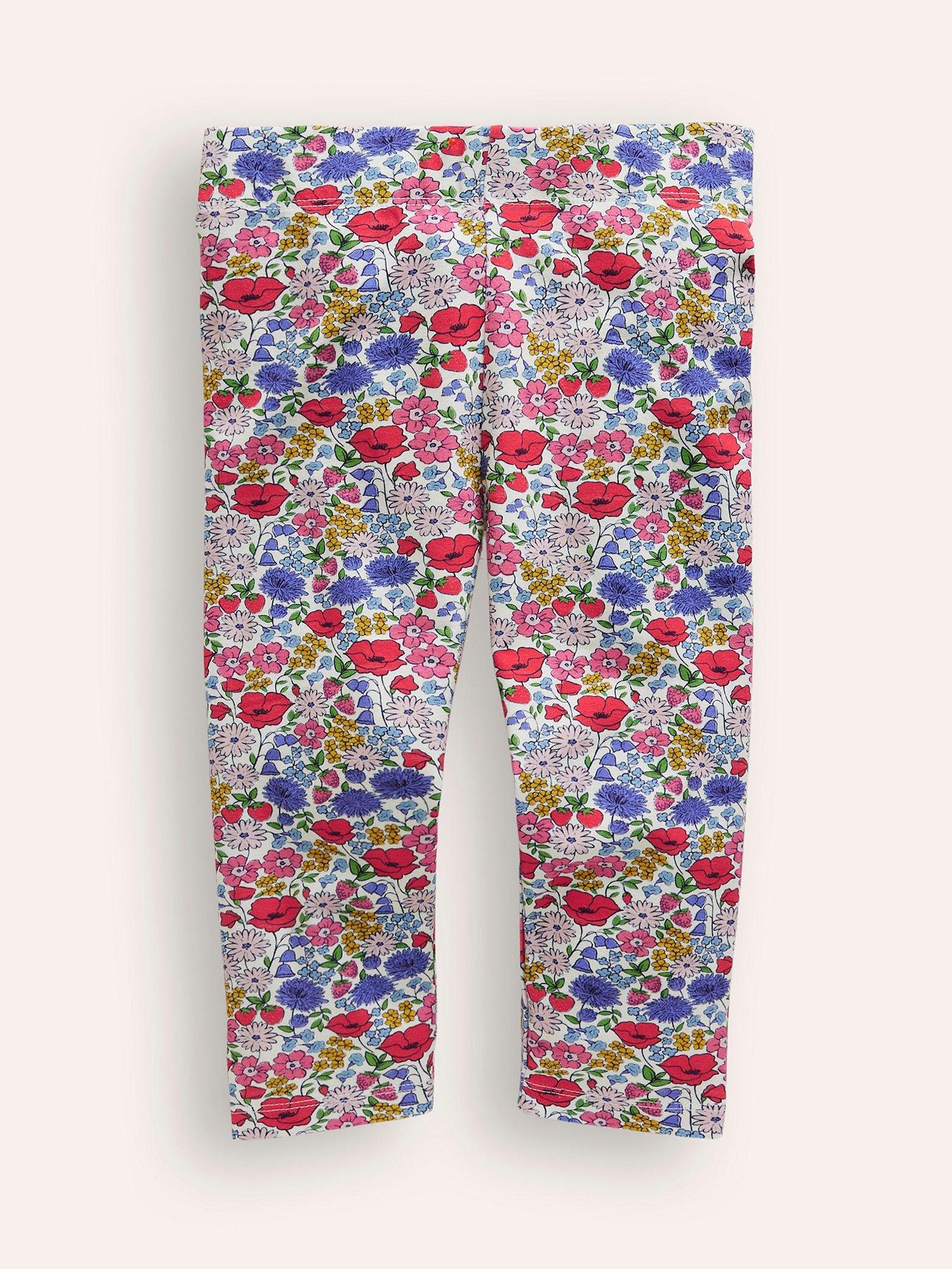 Mini Boden Kids' Floral Cropped Leggings, Flowerbed