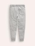 Mini Boden Kids' Cotton Star Tapered Joggers, Grey Marl