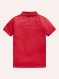 Mini Boden Kids' Cotton Polo Shirt, Rockabilly Red