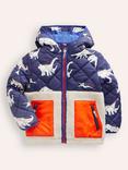 Mini Boden Kids' Borg & Dinosaur Mix Jacket, Navy/Multi