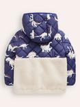 Mini Boden Kids' Borg & Dinosaur Mix Jacket, Navy/Multi