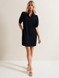 Phase Eight Claudia Puff Sleeve Dress, Navy, Navy