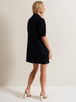Phase Eight Claudia Puff Sleeve Dress, Navy - view 2, Navy