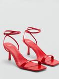 Mango Pauli Strappy Heeled Sandals, Red