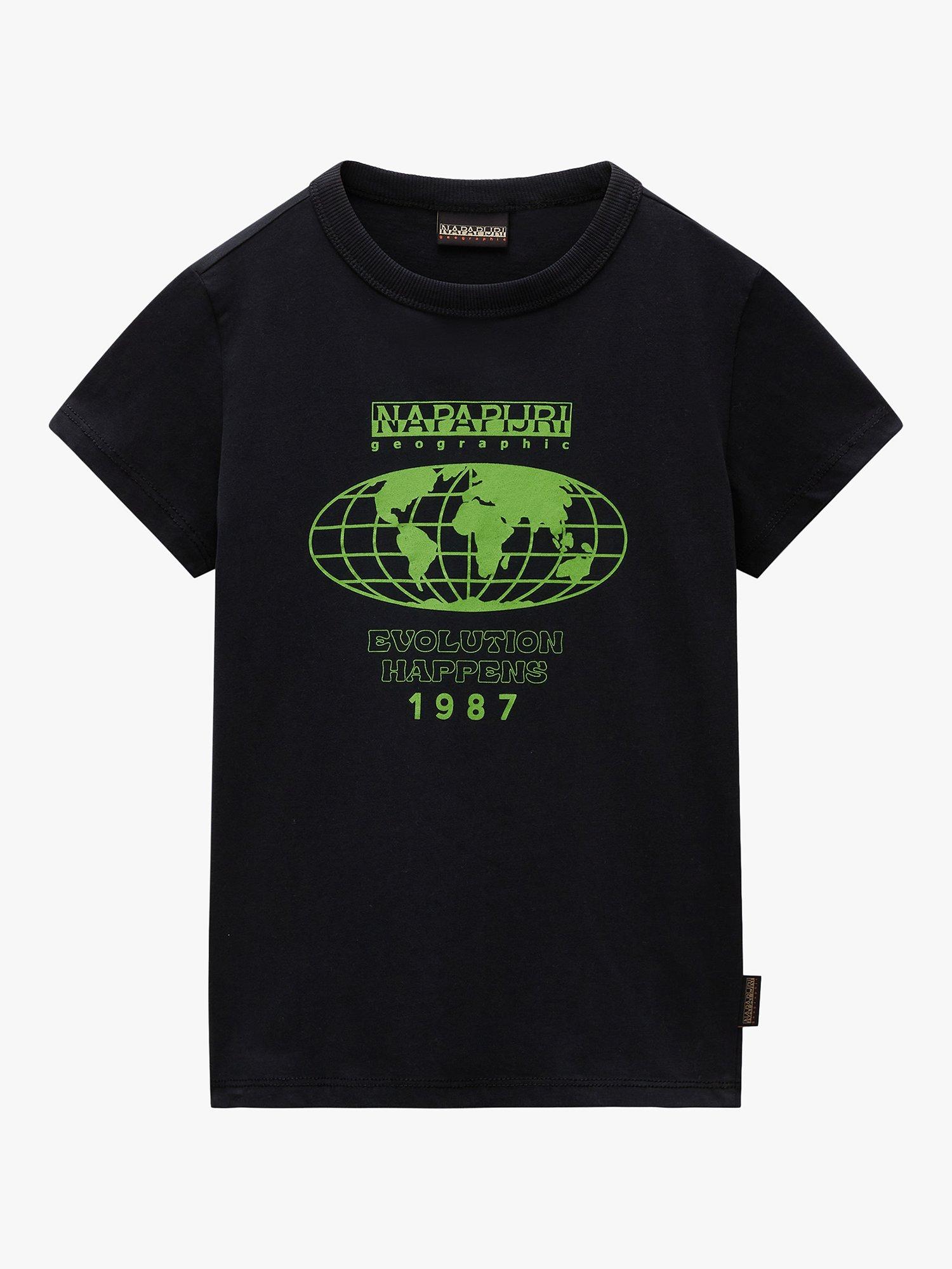 Product image 1 of 3, which shows Napapijri Kids' Mats Cotton T-Shirt, Black, 8 years
