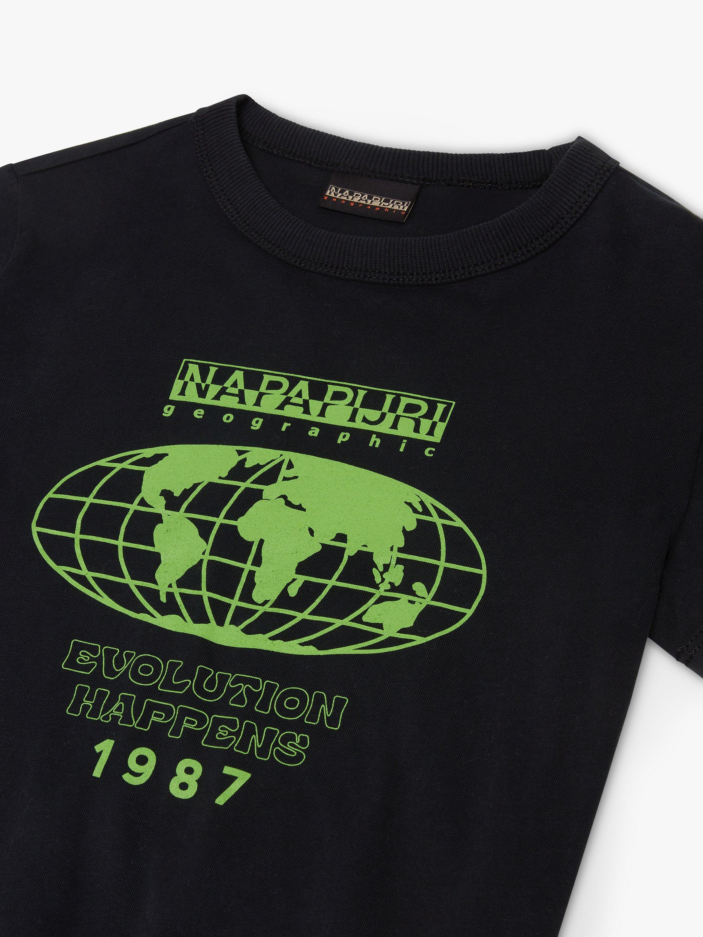 Product image 2 of 3, which shows Napapijri Kids' Mats Cotton T-Shirt, Black, 8 years