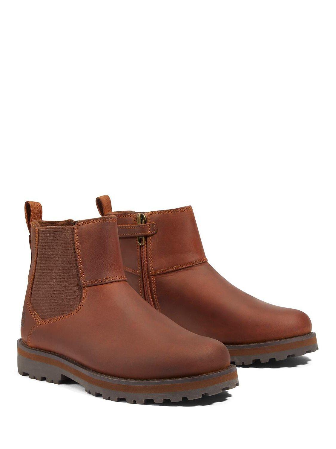 Product image 2 of 8, which shows Timberland Kids' Courma Leather Chelsea Boots, Tan, EU32
