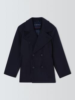 Armor Lux Kids' Caban Killian Wool Blend Pea Coat, Navire, Navire