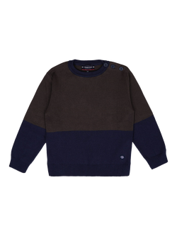 Armor Lux Kids' Marin Colour Block Jumper, Iron/Marine
