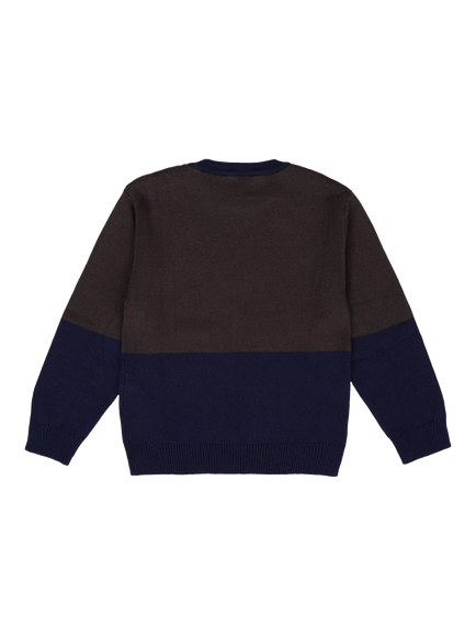 Armor Lux Kids' Marin Colour Block Jumper - view 2, Iron/Marine