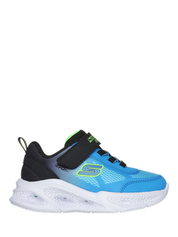 Skechers Kids' S-Lights Meteor Lights Light Up Trainers, Blue/Black