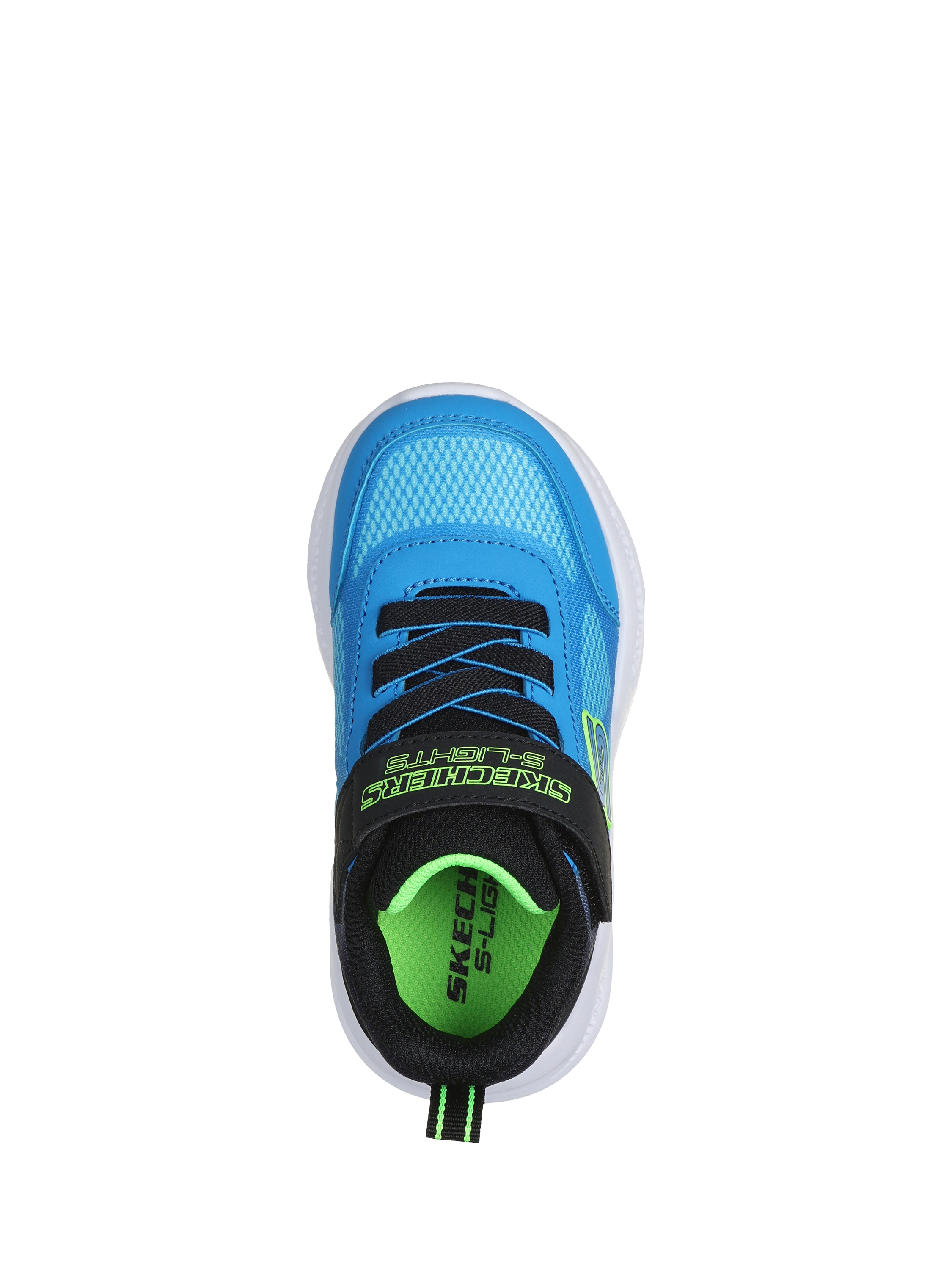 Product image 3 of 5, which shows Skechers Kids' S-Lights Meteor Lights Light Up Trainers, Blue/Black, EU21