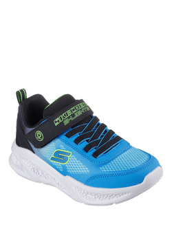 Skechers Kids' S-Lights Meteor Lights Light Up Trainers, Black/Blue - view 2, Black/Blue